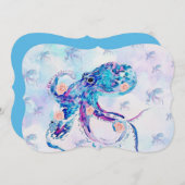 octopus pastel in droom feestdagenkaart (Voorkant / Achterkant)