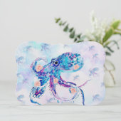 octopus pastel in droom feestdagenkaart (Staand voorkant)