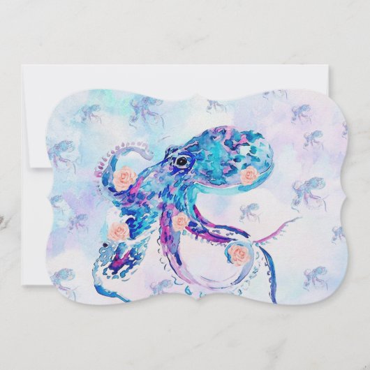 octopus pastel in droom feestdagenkaart (Voorkant)