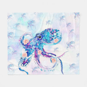 octopus pastel in droom fleece deken