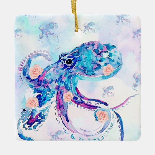 octopus pastel in droom keramisch ornament (Voorkant)
