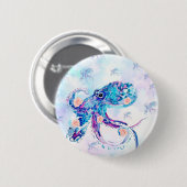 octopus pastel in droom ronde button 5,7 cm (Voorkant /achterkant)