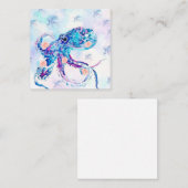 octopus pastel in droom vierkante visitekaartje (Voorkant / Achterkant)