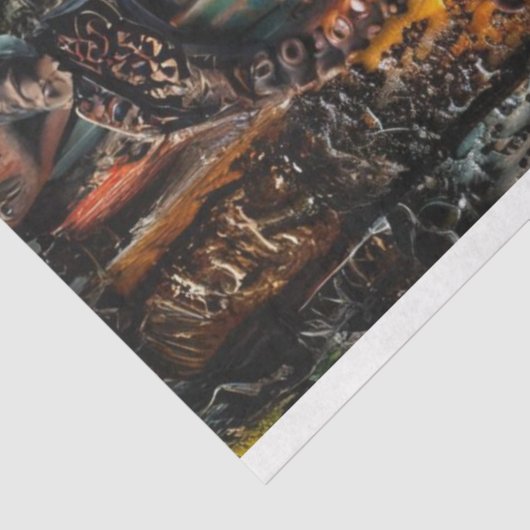 Octopus Patina Blue Rust Decoupage Tissuepapier (Detail)