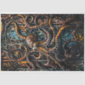 Octopus Patina Blue Rust Decoupage Tissuepapier (Voorkant)