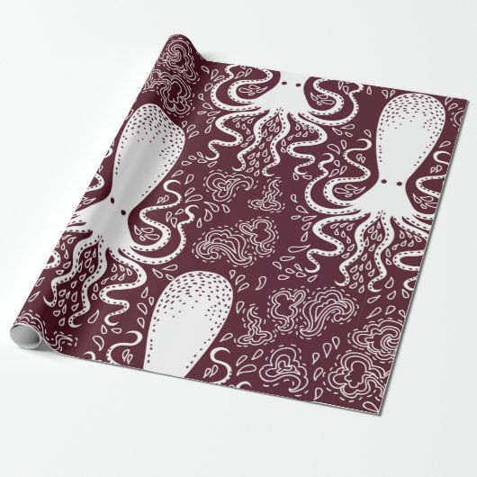 Octopus patroon. Cadeaupapier (Uitgerold)