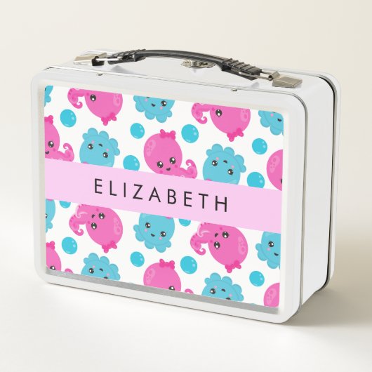 Octopus Patroon, Leuke Octopus, Zee, Jouw naam (Achterkant)