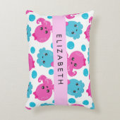 Octopus Patroon, Leuke Octopus, Zee, Jouw naam Accent Kussen (Voorkant(Verticaal))