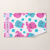 Octopus Patroon, Leuke Octopus, Zee, Jouw naam Bad Handdoek (Handdoek)