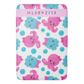 Octopus Patroon, Leuke Octopus, Zee, Jouw naam Badmat (Voorkant Verticaal)