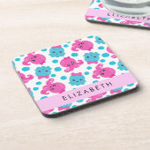 Octopus Patroon, Leuke Octopus, Zee, Jouw naam Bier Onderzetter (Linkerzijde)