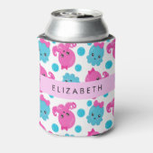 Octopus Patroon, Leuke Octopus, Zee, Jouw naam Blikjeskoeler (Blikje Achterkant)