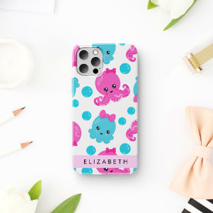 Octopus Patroon, Leuke Octopus, Zee, Jouw naam Case-Mate iPhone Case