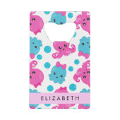 Octopus Patroon, Leuke Octopus, Zee, Jouw naam Creditkaart Flessenopener (Voorkant)