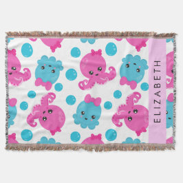 Octopus Patroon, Leuke Octopus, Zee, Jouw naam Deken