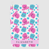 Octopus Patroon, Leuke Octopus, Zee, Jouw naam Golfhanddoek (Voorkant)