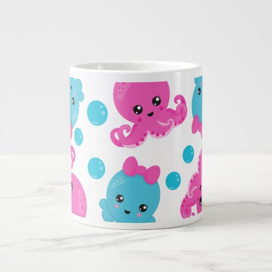 Octopus Patroon, Leuke Octopus, Zee, Jouw naam Grote Koffiekop (Voorkant)