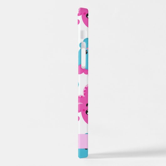 Octopus Patroon, Leuke Octopus, Zee, Jouw naam iPhone Hoesje (Linkerkant)