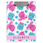 Octopus Patroon, Leuke Octopus, Zee, Jouw naam Klembord (Voorkant)