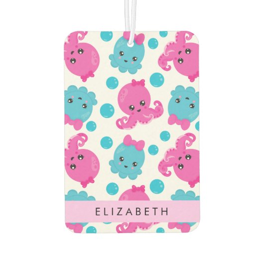 Octopus Patroon, Leuke Octopus, Zee, Jouw naam Luchtverfrisser (Achterkant)