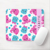 Octopus Patroon, Leuke Octopus, Zee, Jouw naam Muismat (Met muis)