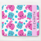 Octopus Patroon, Leuke Octopus, Zee, Jouw naam Muismat (Voorkant)