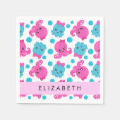 Octopus Patroon, Leuke Octopus, Zee, Jouw naam Servet (Voorkant)