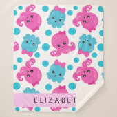 Octopus Patroon, Leuke Octopus, Zee, Jouw naam Sherpa Deken (Voorkant)