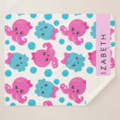 Octopus Patroon, Leuke Octopus, Zee, Jouw naam Sherpa Deken (Voorkant (horizontaal))