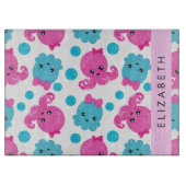 Octopus Patroon, Leuke Octopus, Zee, Jouw naam Snijplank (Voorkant)