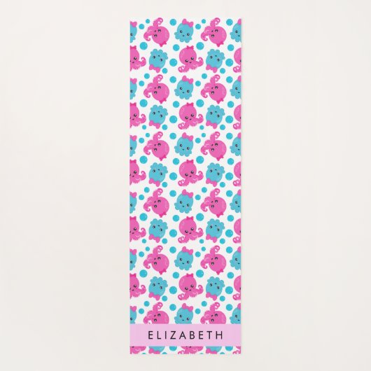 Octopus Patroon, Leuke Octopus, Zee, Jouw naam Yogamat (Achterkant)