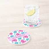 Octopus Patroon, Leuke Octopus, Zee, Jouw naam Zandsteen Onderzetter (Zijkant)