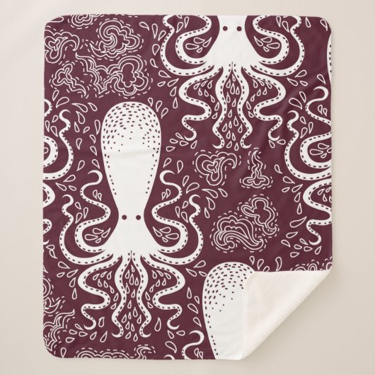  Octopus patroon. Sherpa Deken (Voorkant)