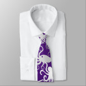 Octopus Pattern.b D Paarse BG Stropdas (Gebonden)