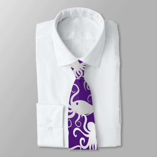 Octopus Pattern.b D Paarse BG Stropdas (Gebonden)