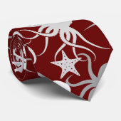Octopus Pattern.b D Red BG Stropdas (Opgerold)