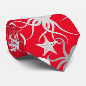 Octopus Pattern.b Red BG Stropdas (Opgerold)