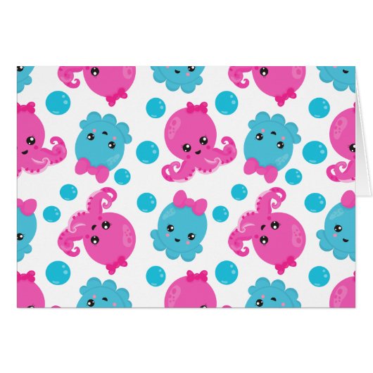 Octopus Pattern, Cute Octopus, Zee Animals (Voorkant Horizontaal)