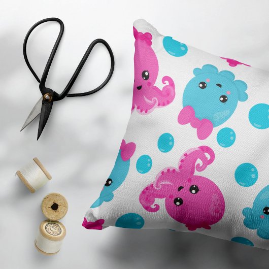 Octopus Pattern, Cute Octopus, Zee Animals Accent Kussen
