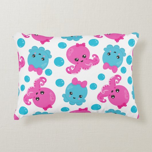 Octopus Pattern, Cute Octopus, Zee Animals Accent Kussen (Voorkant)