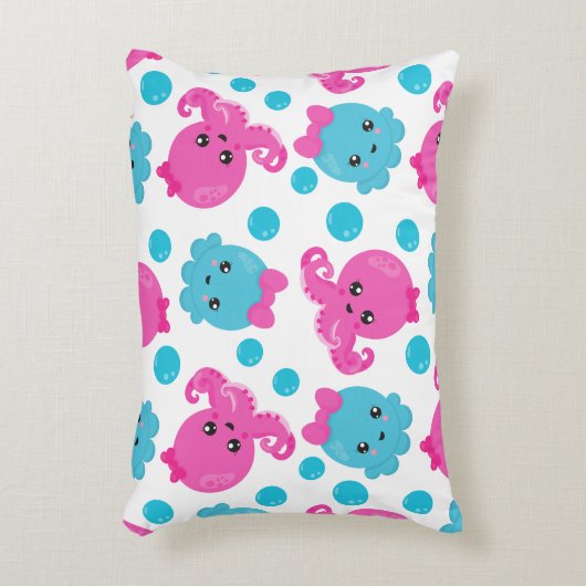 Octopus Pattern, Cute Octopus, Zee Animals Accent Kussen (Voorkant(Verticaal))