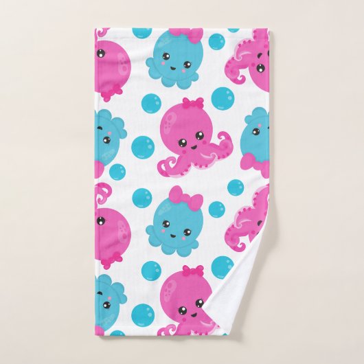 Octopus Pattern, Cute Octopus, Zee Animals Bad Handdoek (Handdoek)