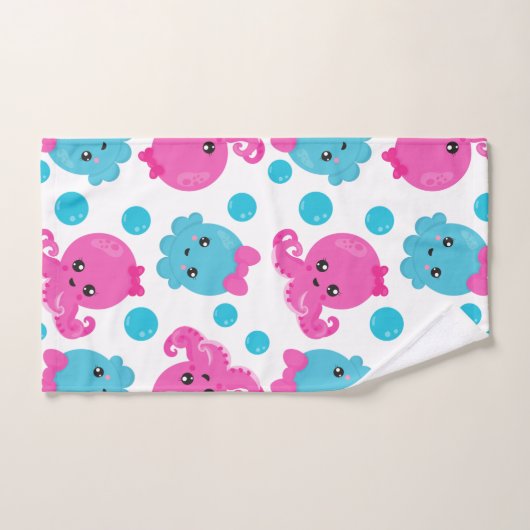 Octopus Pattern, Cute Octopus, Zee Animals Bad Handdoek (Handdoek)
