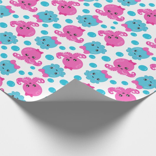 Octopus Pattern, Cute Octopus, Zee Animals Cadeaupapier (Hoek)