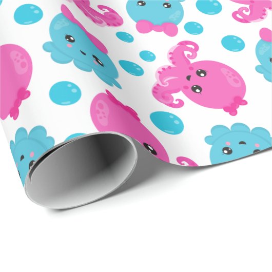 Octopus Pattern, Cute Octopus, Zee Animals Cadeaupapier (Rol Hoek)