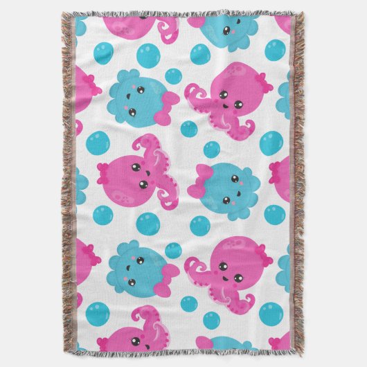Octopus Pattern, Cute Octopus, Zee Animals Deken (Voorkant Verticaal)