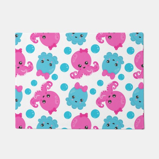 Octopus Pattern, Cute Octopus, Zee Animals Deurmat (Voorkant)