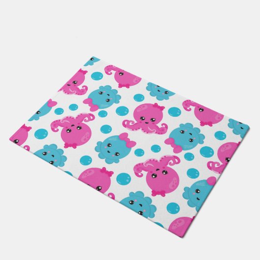 Octopus Pattern, Cute Octopus, Zee Animals Deurmat (Schuin)