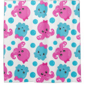 Octopus Pattern, Cute Octopus, Zee Animals Douchegordijn (Voorkant)