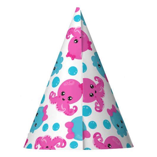 Octopus Pattern, Cute Octopus, Zee Animals Feesthoedjes (Achterkant)